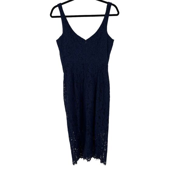 Bardot dress Adeline Cotton Blend Midi blue size Small S (US 4) - Picture 4 of 7